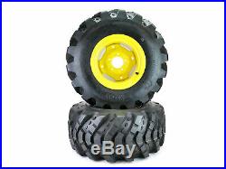 (2) Aggressive Tread Wheel Assemblies fits John Deere 26x12.00-12 Repl M121628