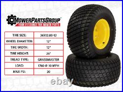(2) Turf Tire Assemblies 26x12.00-12 Fits John Deere ZTrak 997R TCA20130