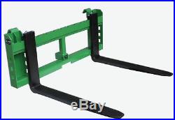 48 Pallet Fork Attachment with 2 Trailer Receiver Hitch fits John Deere Loader