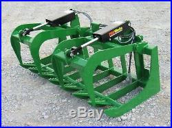 60 Dual Cylinder Root Grapple Bucket Attachment Fits John Deere Tractor Loader