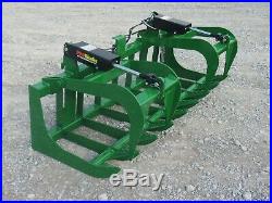72 Dual Cylinder Root Grapple Bucket Attachment Fits John Deere Tractor Loader
