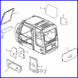 AT214097 Fits John Deere Lower Windshield Glass for Models 110, 120, 160LC