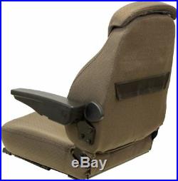 Brown Fabric Universal Tractor Seat Fits Case IH John Deere Ford New Holland