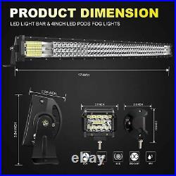 Fit KUBOTA RTV X900 X1100C X1120D 42 LED Light Bar +Auxiliary 4 Lamp Combo Kit