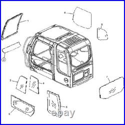 Fits JD Fits John Deere 200C 230C 120C Excavator Front Lower Cab Glass Window 46