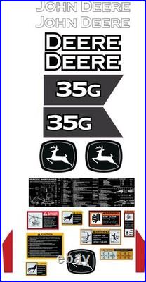 Fits JOHN DEERE 35G Decal Kit mini excavator 3M VINYL / FREE SHIPPING