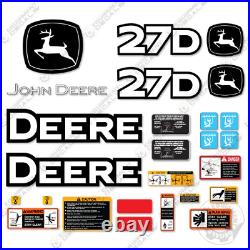 Fits John Deere 27D Decal Kit Excavator (With Exterior Warnings)