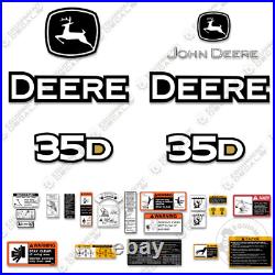 Fits John Deere 35D Decal Kit Excavator (With Warnings) 7 YEAR 3M VINYL
