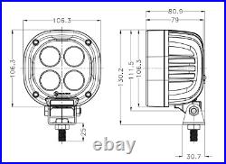 Fits John Deere Crawler Dozers 450J, 550J, 650J AT440366 LED flood lights pair