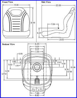 Fits John Deere Excavator Bucket Seat Fits Various Models Black Vinyl