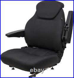 Fits John Deere Loader/Backhoe Seat Assembly Fits Various Models Black Cloth Fits John Deere Loader/Backhoe Seat Assembly Fits Various Models Black Cloth