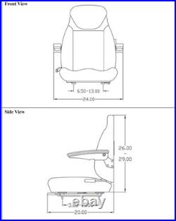 Fits John Deere Loader/Backhoe Seat Assembly Fits Various Models Black Cloth Fits John Deere Loader/Backhoe Seat Assembly Fits Various Models Black Cloth