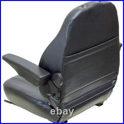 Fits John Deere Loader/Backhoe Seat Assembly withArms Black Vinyl