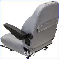 Fits John Deere Loader/Backhoe Seat Assembly withArms Gray Vinyl