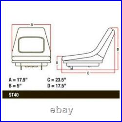 Fits John Deere SEAT HIGH BACK LTR155 LTR166 LTR180 LT133 LT155 LT166 415 425 44