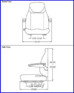 Fits John Deere Tractor Seat Assembly Fits Various Models Brown Cloth