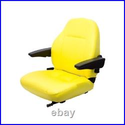 Fits John Deere Tractor Seat Assembly withArms Yellow Vinyl