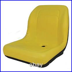 HIGH BACK SEAT with Pivot Rod Bracket Fits John Deere 445 455 G100 SST16 SST18 Yel