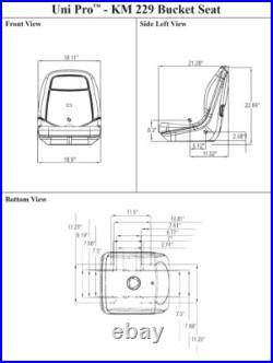 John Deere Yellow Vinyl Seat Fits 2320 2520 2305 2720 Replaces OEM# LVA14067