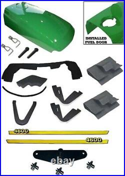 New Upper Hood/ Fuel Door Kit/ CATCH/CLIP/Seal/Stickers Kit fits John Deere 4600