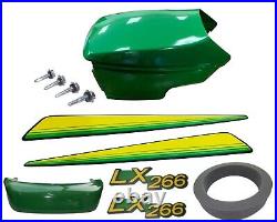 New Upper & Lower Hood/Bumper/Foam Isolator/LH&RH Stickers Fits John Deere LX266
