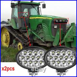 Oval 65W led work lights Spot beam Fits John Deere 7720 8120 + tractor lights x2