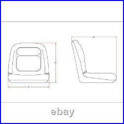 SEQ90-0381 Ultra High-Back Seat Fits John Deere 240 245 285 320 445 F725 G100