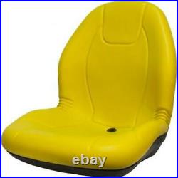 SEQ90-0542 Yellow Vinyl High Back Seat Fits John Deere Mower 265 285 325 425 445