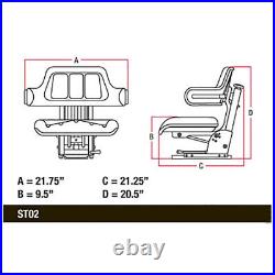 Suspension Wrap Around Seat Replaces W222YL Fits John Deere 1020 1640 3130 3140
