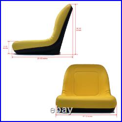 Yellow High Back Seat fits John Deere Riding Mowers LX186, LX188, LX255, LX266