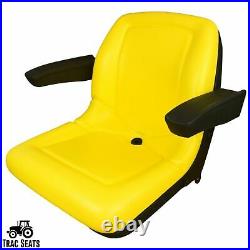 Yellow High Back Seat with Armrests fits John Deere 650 750 850 950 1050 Tractor