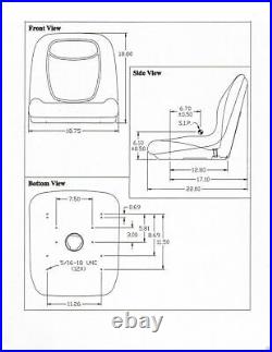 Yellow Seat Fits John Deere Zero Turn Mower Z Trak M653 M655 M665 717A 727A