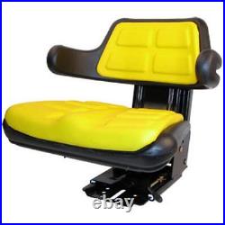 Yellow Seat with Adjust Angle Base Tracks/Suspension Fits John Deere Tractor